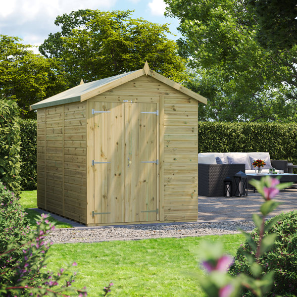 POWERSHEDS 6 ft. W x 10 ft. D Power Double Door Premium Apex Pressure